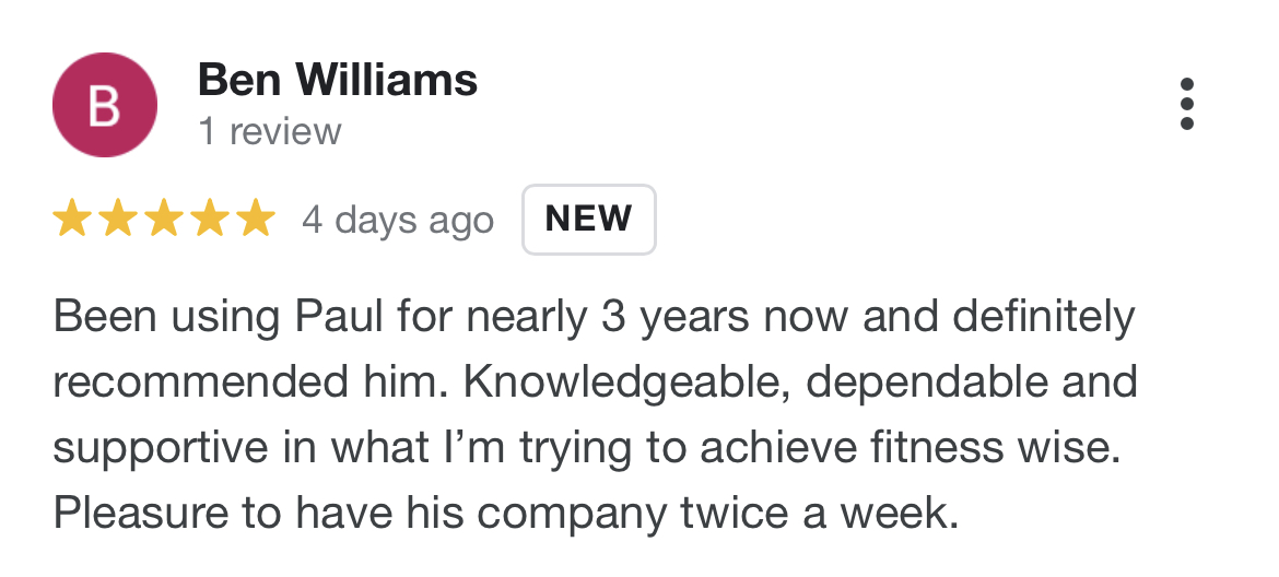 Personal Trainer Maldon Witham | Client Testimonials